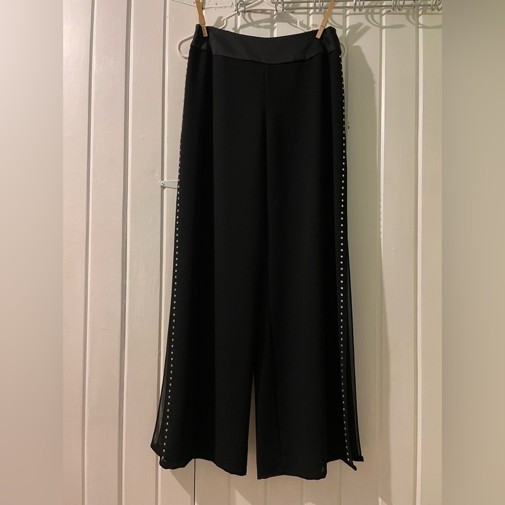 JS collections sided sheer rhinestone pants size 4 EUC